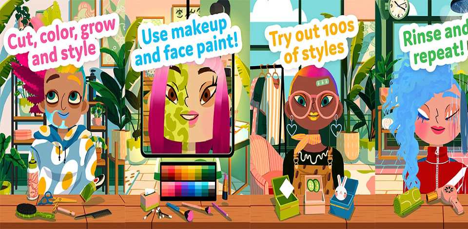 Sáng tạo ngoại hình không giới hạn với Toca Hair Salon 4 Mod