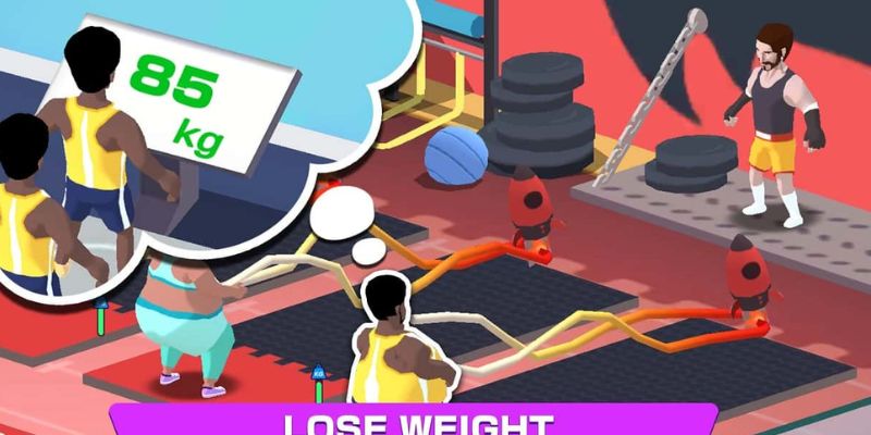 Mở rộng các khu vực tập luyện trong Fitness Club Tycoon với tính năng vô hạn tiền.