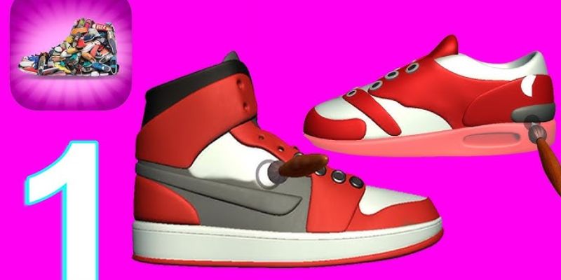 Hình ảnh người chơi thiết kế giày thể thao trong game Sneaker Art.