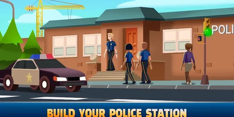 Alt: Hình ảnh các cảnh sát đang làm nhiệm vụ trong Idle Police Tycoon.
