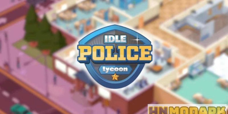 Alt: Hình ảnh người chơi trong Idle Police Tycoon đang quản lý sở cảnh sát với các cảnh sát làm nhiệm vụ.