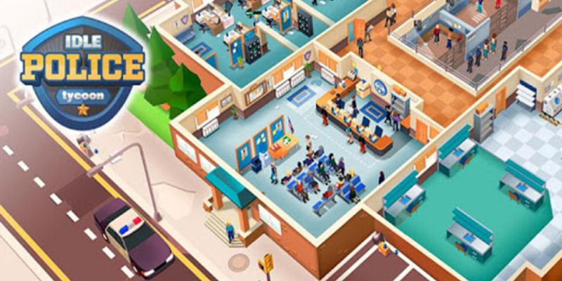 Alt: Hình ảnh một nhiệm vụ điều tra trong game Idle Police Tycoon.
