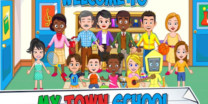 Trẻ em tham gia hoạt động thể thao trong My Town: School