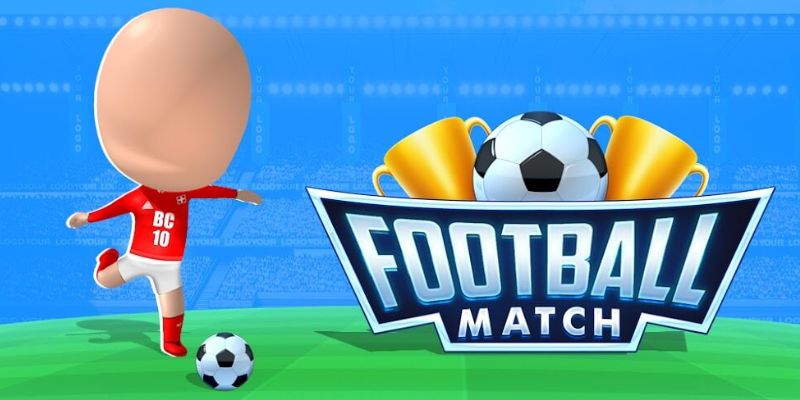Hình ảnh game Stick Football với các nhân vật hình que đang tham gia một trận đấu bóng đá.