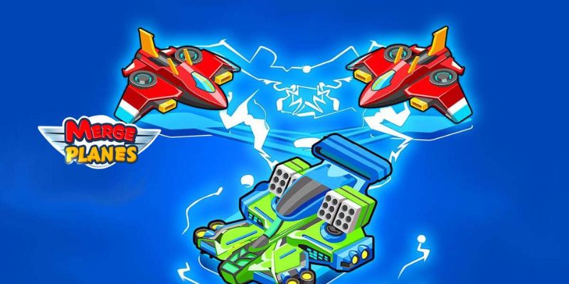 Hình ảnh của một đế chế hàng không với các máy bay mạnh mẽ trong game Merge Planes Empire.