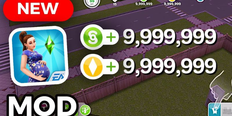 Alt: Hình ảnh trong game The Sims FreePlay với các vật phẩm VIP và cấp độ mở khóa.