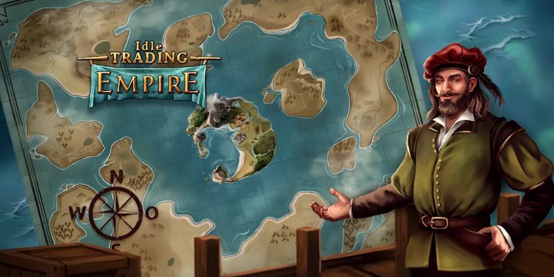 Alt: Hình ảnh người chơi đang mở rộng đế chế trong Idle Trading Empire, với các cửa hàng và tài nguyên đang phát triển.