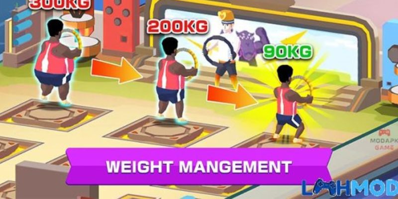 Giao diện trò chơi Fitness Club Tycoon với tính năng vô hạn tiền và các tính năng MOD đặc biệt.