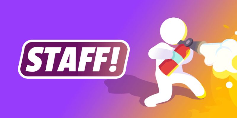 Alt: Hình ảnh người chơi trong game Staff! – Job Game khi làm việc tại một công ty.