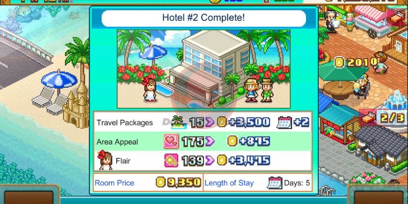 Đồ họa tươi sáng của Tropical Resort Story giúp game trở nên thú vị